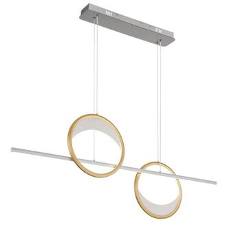 Netlighting Umbra Bar Pendant Silver 2x LED Dimmable 2700-6500K Remote Timer