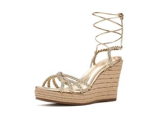 Schutz Adele Wedge Womens Sandals Platinum : 10.5 M, Leather