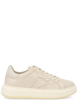 Woolrich Light Beige Leather Rounded Sneakers