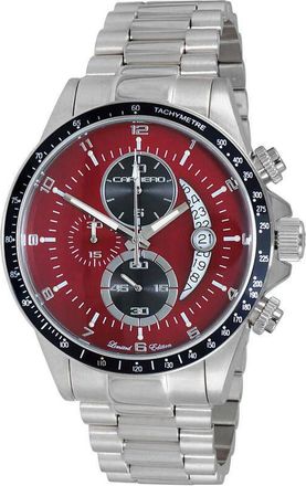 Torino Carrero Winner Circle Chronograph Quartz Red Dial Mens Watch JCISBK101BRD