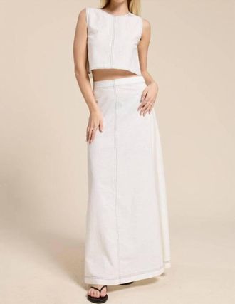 Mimosa Xiomara Crop Tank Top And High-Waisted Maxi Skirt Set In White