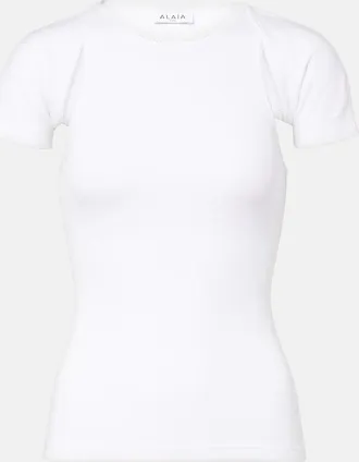 Alaia Ala&iuml;a Layered ribbed-knit jersey top
