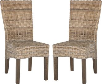 Safavieh Set Of Two Ozias Wicker Dining Chairs