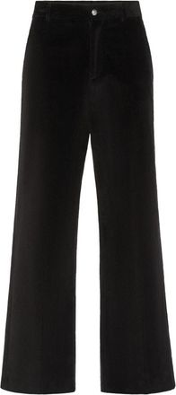 Philipp Plein Velvet Wide Leg Broeken - Heren - Wijde Broeken - Zwart - 3XL - Katoen - Broeken