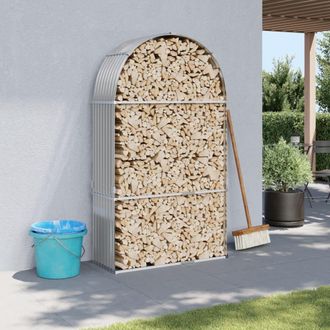 vidaXL Le&ntilde;ero De Acero Galvanizado Gris Claro 120x45x210 Cm Vidaxl