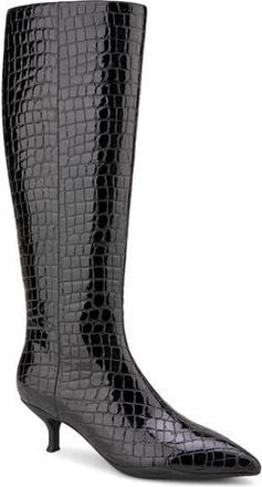 Aerosoles Loano Knee High Boot in Black Jelly Croco at Nordstrom Rack, Size 8.5