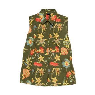 Fay Shirts, female, Multicolor, Size: S Sleeveless Cotton Shirt