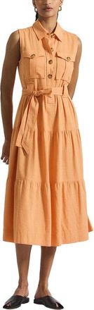 Derek Lam Florence Sleeveless Linen-Blend Shirtdress