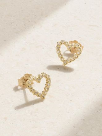 Jennifer Meyer Orecchini In Oro 18 Carati Con Diamanti Open Heart