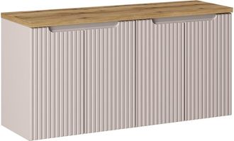 Petits Meubles Mueble bajo lavabo 4 puertas encimera estratificado 120cm