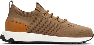 Tod's logo-appliqué knitted sneakers - men - CALFSKIN/Polyethylene vinyl acetate (PEVA)/Calf Leather/Fabric - 10.5 - Brown