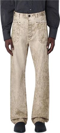 Vivienne Westwood Wide-Leg Denim Jeans - Heren - Loose Fit Jeans - Beige - W28 - Denim - Jeans