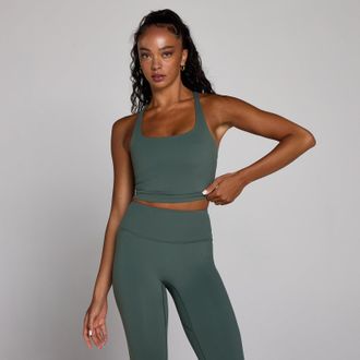 MyProtein Camiseta de tirantes con espalda cruzada y tiras Tempo para mujer de MP - Verde nube - XS