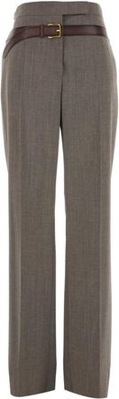 Prada Grey Trompe Belted Pants