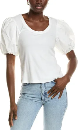 1.State 1.State Combo Knit Puff Sleeve Top