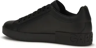 Dolce & Gabbana Mens Sneakers Portofino Black Nappa Leather Trainers