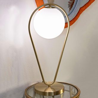 Dmora L&aacute;mpara De Mesa Basomo, Necesita 1 Bombilla, Base E14, Interruptor Manual, Blanco