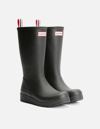 Hunter Womens Hunter Play Tall Rubber Womens Black Wellington Boots - Size: 3