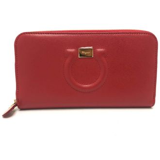 Ferragamo Gancini Leather Long Wallet (Bi-Fold) (Pre-Owned)
