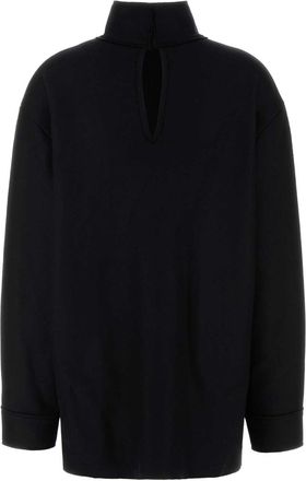 Jil Sander Womens Wool Blend Turtleneck Black Nylon