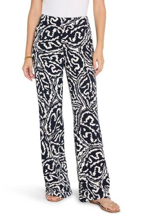 Nic+Zoe Indigo Leaf Wide Leg Pants in Indigo Multi at Nordstrom, Size 2