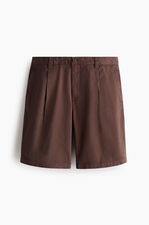 H&M Relaxed Fit Cotton Chino Shorts in Dark Brown at Nordstrom, Size X-Large