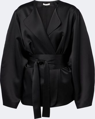 The Sei Belted silk blouson jacket