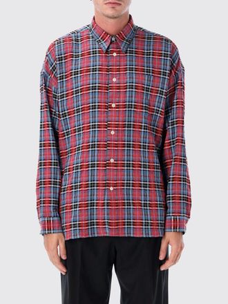 Sunflower Camicia in misto cotone e lino con motivo tartan e collo classico