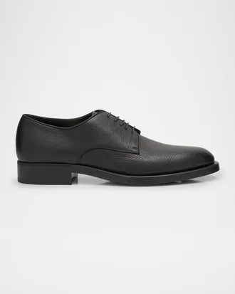 Giorgio Armani Mens Grained Leather Derby Shoes