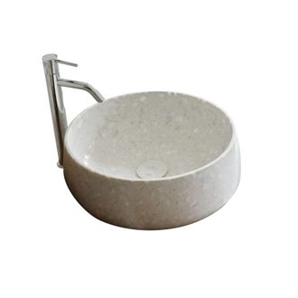 Tikamoon Lavabo redondo de terrazo pr&eacute;mium moon