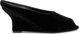 Toteme 85 Peep-toe Velvet Mules - Black - 38 (IT38 / UK5)