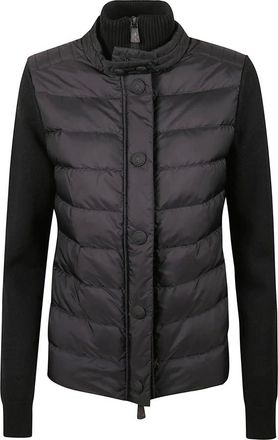 Moncler Jassen, Dames, Zwart, XS, Wol, Tricot Cardigan