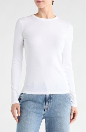 Nordstrom Everyday Stretch Pima Cotton Ribbed T-Shirt in White at Nordstrom Rack, Size Xx-Large