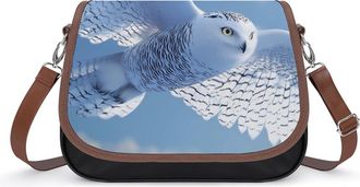 Generic Flight Of The Snowy Snowy Owl Crossbody Bags for Women Shoulder Messenger Bag Purse Handbags