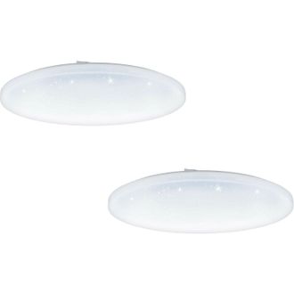 Loops 2 PACK Wall Flush Ceiling Light White Shade White Plastic Crystal Effect LED