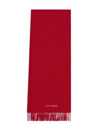 Courr&egrave;ges Sciarpa con frange - Rosso