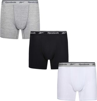 Reebok Heren Ainslie Sports Boxershorts (Set van 3) (Zwart/Wit/Grijs Marl)