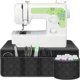 OEM Alfombrilla Para M&aacute;quina De Coser - Organizador De Escritorio - Costura Estable - Con 4 Bolsillos - 17,9 X 17,3 Cm - Negro