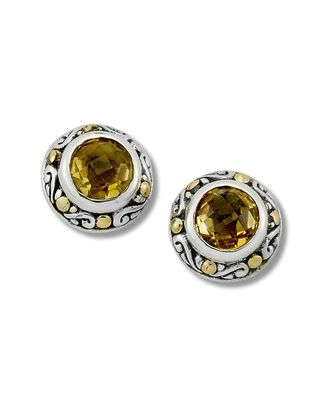 Samuel B. Silver & 18K 1.50 Ct. Tw. Citrine Earrings