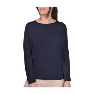 Gran Sasso Lange mouw ronde hals gebreide trui - Dames - Ronde hals truien - Blauw - M - Truien & Vesten