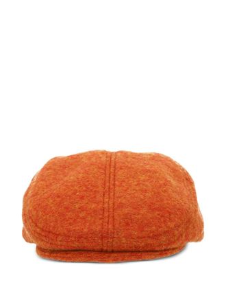 Ruslan Baginskiy logo-embroidered beret - women - Fabric - S/M - Orange
