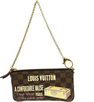 Louis Vuitton Milla Pochette Damier Brown Canvas Handbag (Pre-Owned)