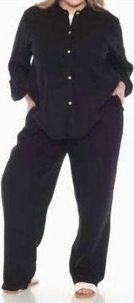 White Mark Womens Mark Plus Long Sleeve Top In Black