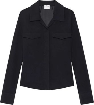 Courr&egrave;ges 2-Pocket Katoenen Overhemd - Dames - Overhemden - Zwart - M - Katoen - Overhemden