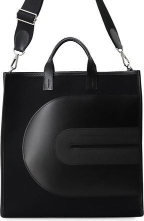 Herm&egrave;s Black Toile Officier Swift Leather Handbag Tote Bag (Pre-Owned)