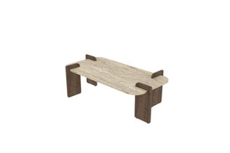 Habitat et Jardin Mesa De Centro De Madera <> - 120 X 60 X 35 Cm - Travertino