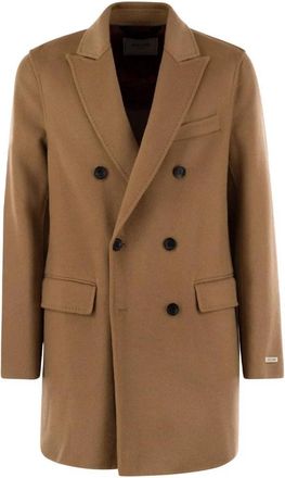 Palt&ograve; Gregorio Topcoat - Heren - Mantel - Bruin - XL - Wol - Jassen
