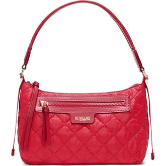 MZ Wallace Small Park Quilted Nylon Shoulder Bag in Apple at Nordstrom