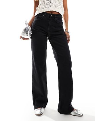 Selected Alice - Jeans a fondo ampio neri-Nero