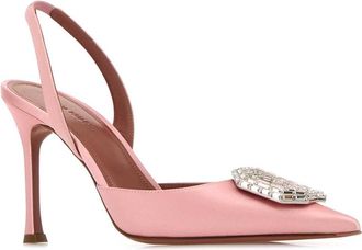 Amina Muaddi Womens Camelia Sling 90 Pump Pink Fabric